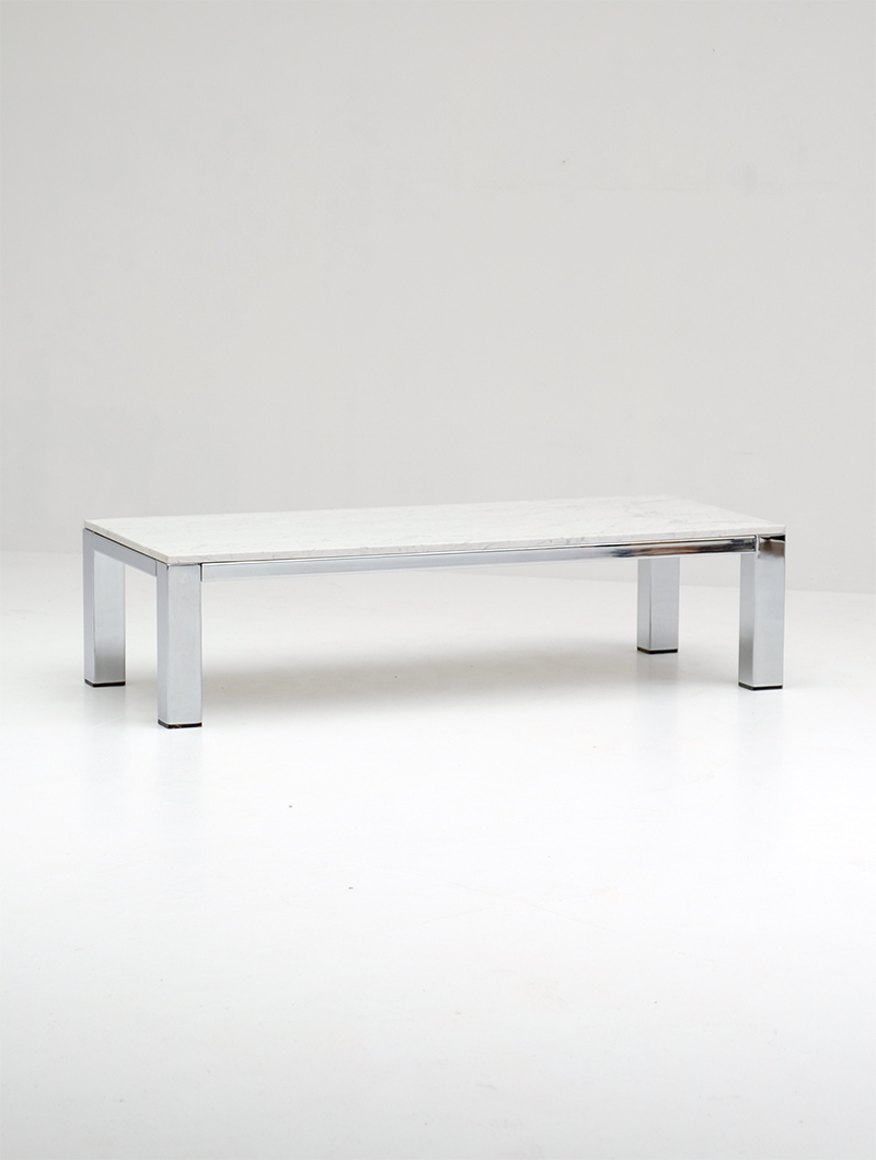 CHROME AND MARBLE COFFEE TABLE 1970simage 5